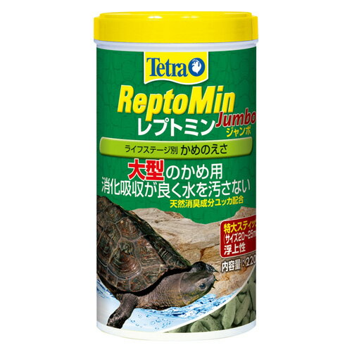 【アウトレット品】　テトラ　レプトミン　ジャンボ　220g　大型のかめ用バランス栄養食　【お一人様6個まで】[消費期限2020年4月3日]