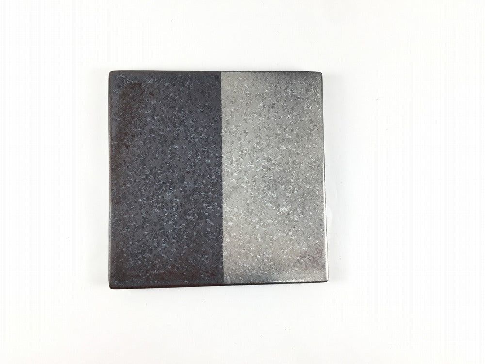 有田焼 陶悦窯 12cmスクエアプレート.黒/銀【12cm 小皿 角皿 正角皿 正方形 平皿】