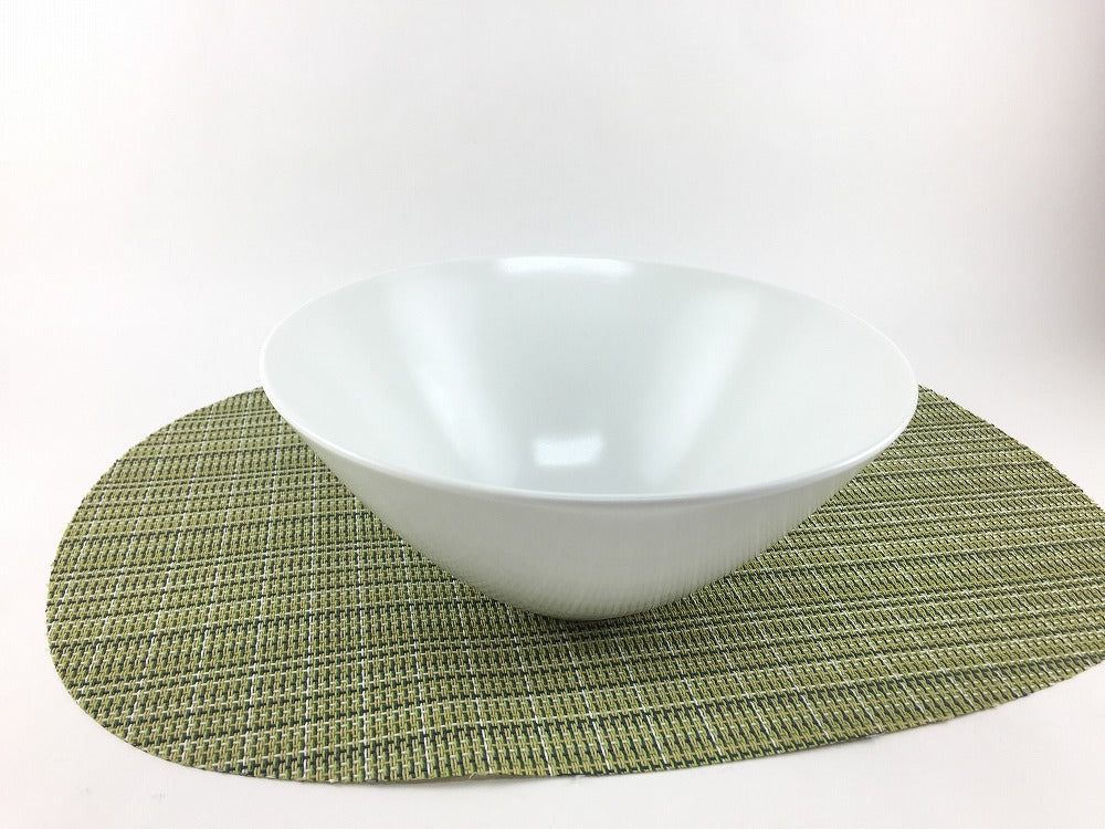 有田焼 李荘窯 白磁 PVサラダボウル【18cm 中鉢 ミニ丼 どんぶり ボール ボウル 白い器 白色】