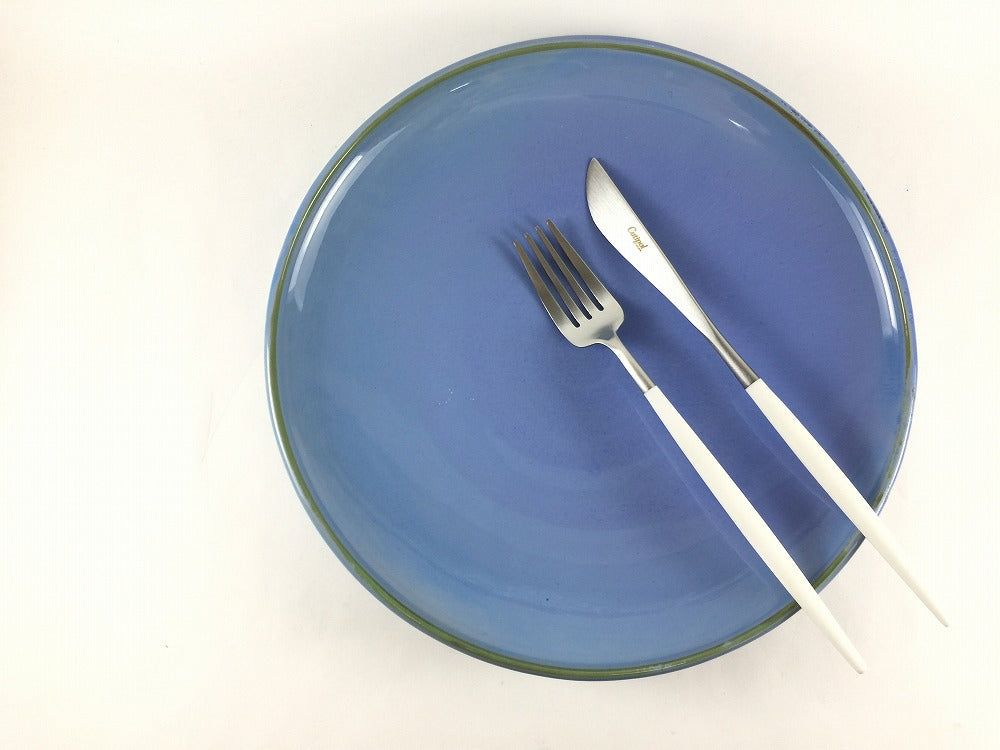 有田焼 陶悦窯 26cm鉄鉢プレート 空色