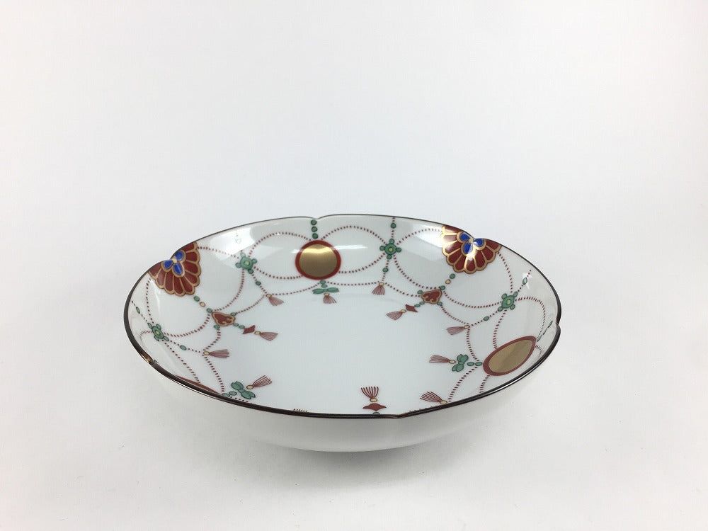 有田焼 其泉窯 銘々皿.錦日輪赤玉瓔珞文 15cm 瓔珞文 ようらくもんのサムネイル