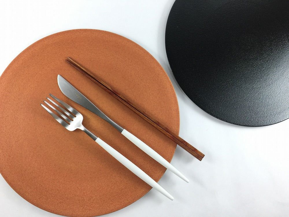 有田焼 原重製陶所 瑞峯窯 フラットプレート 26cm (墨黒/銀朱)【26cm 大皿 丸皿 平皿 プレート】