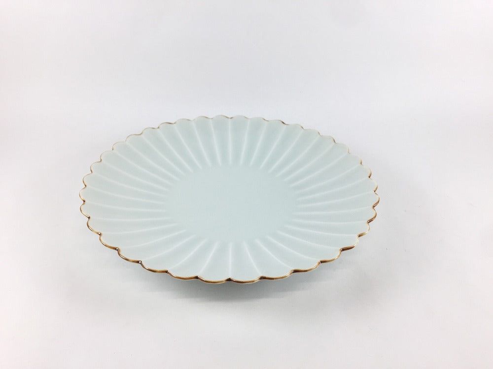乐天商城 - 有田焼 梶謙製磁 渕サビ 菊型皿 18cm 【丸皿 中皿 プレート お皿 デザート皿】