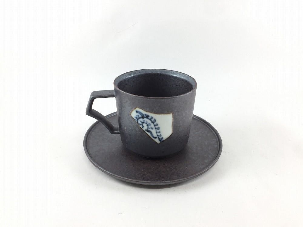 有田焼 瑞峯窯(原重製陶所) frame180ccコーヒーカップ＆ソーサー 焼〆陶片【セット品】【カップソーサー カップ コップ 皿 おしゃれ 180cc 珈琲】