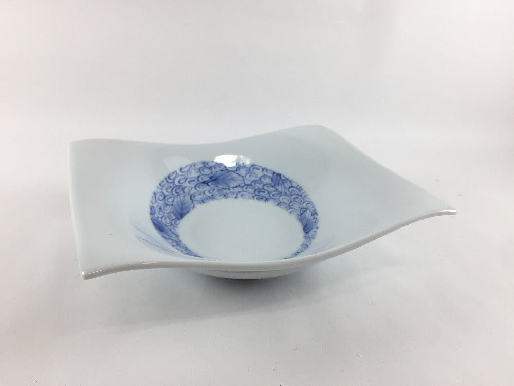 【訳あり品】波佐見焼 17cm長波鉢 うず葉紋 【アウトレット】