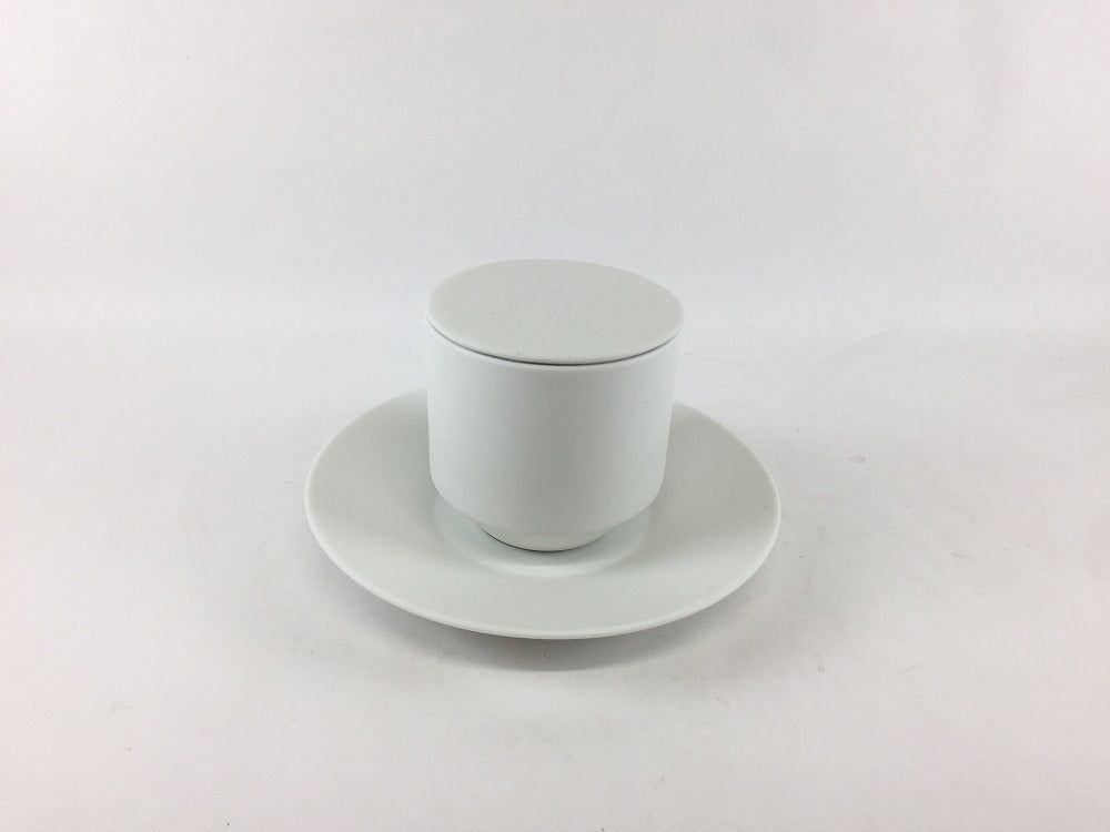 有田焼 金善窯 6.5cmカット蓋物セット(130cc) ミスト【セット品】【小鉢 カップ 蓋物 ふたもの 白色】