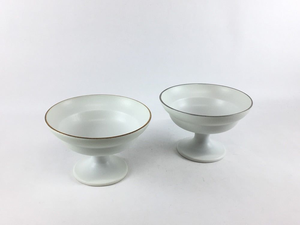 有田焼 原重製陶所 瑞峯窯 丸高台中付 練白(金彩/銀彩) 【10cm 小鉢 高台皿 丸皿】