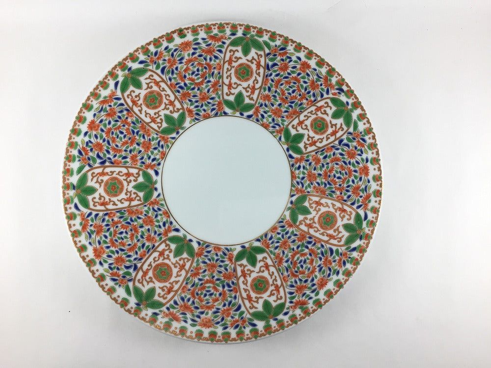 有田焼 幸右衛門窯 錦色絵唐草内白 9寸丸一文字皿【27.5cm 丸皿 大皿 プレート】