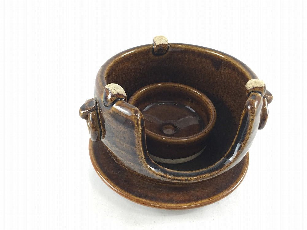 【訳あり品】風炉コンロセット(飴) 14cm 伊万里焼 乾山窯【アウトレット】【耐熱陶器 小鉢/コンロ/業務用食器】