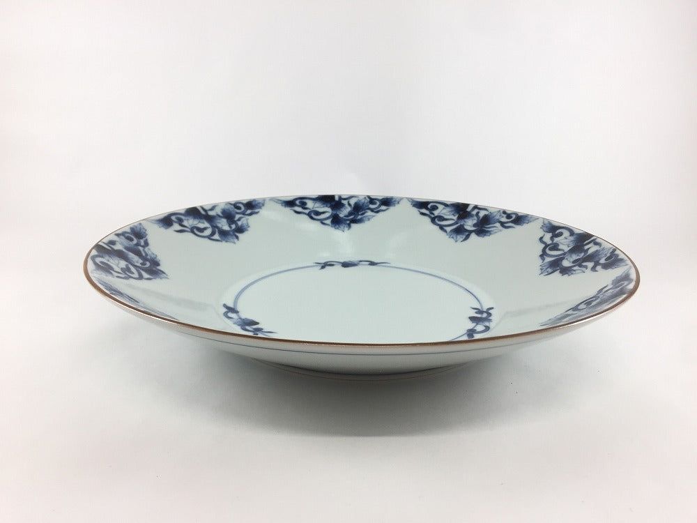 有田焼 宝泉窯 270ボウルプレート 古染唐草つなぎ【27cm 大皿 大鉢 丸皿 丸鉢 カレー皿 パスタ皿】