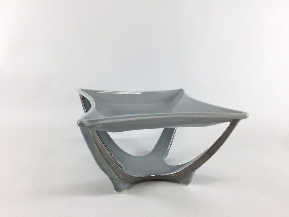 【訳あり品】有田焼 天空皿(グレー) 12cm【アウトレット】