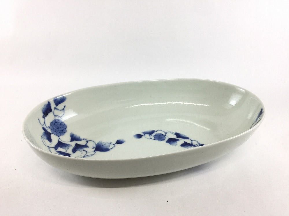 【訳あり品】有田焼 27楕円皿/藍帯唐花 27cm【アウトレット】