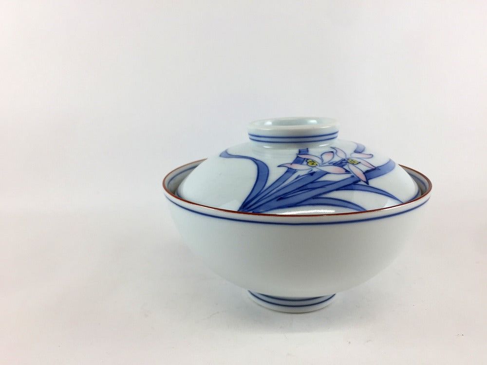 【訳あり品】11.5cm京丸蓋物.蘭 波佐見焼【アウトレット】