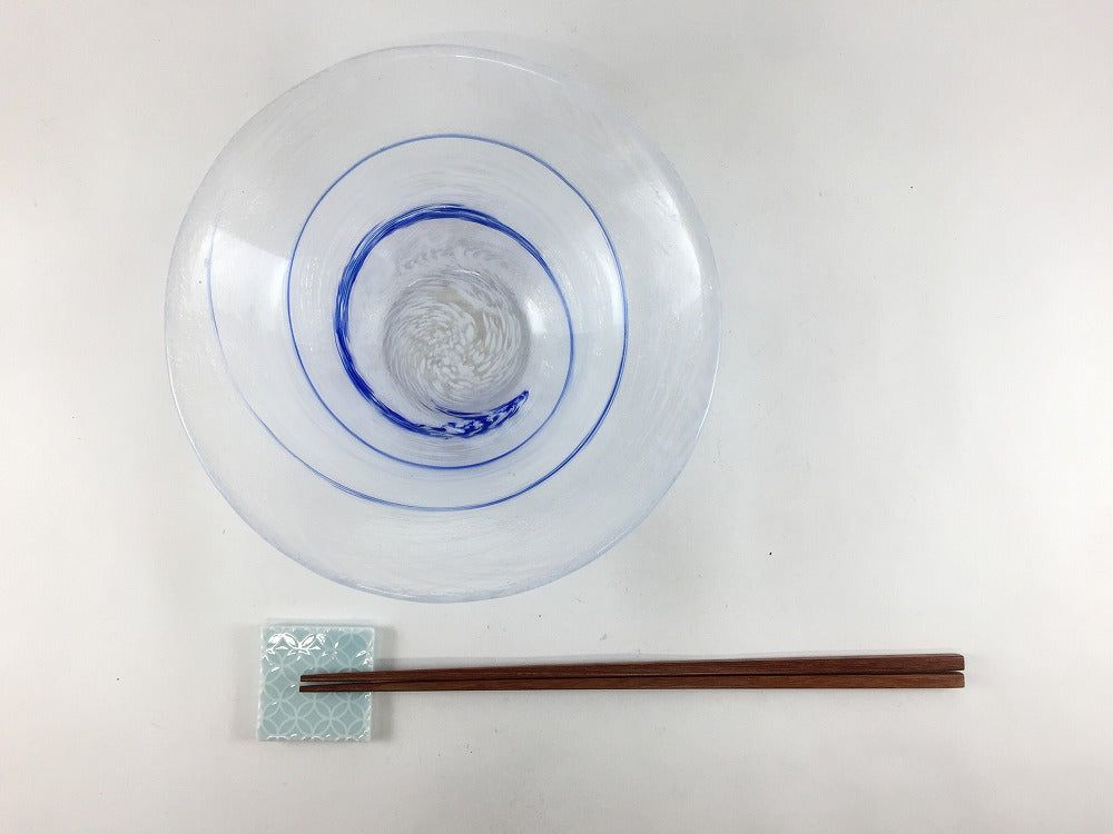 【訳あり品】流水17cm反鉢【硝子 ガラス】【17cm 中鉢 反鉢 透明の器】【アウトレット】