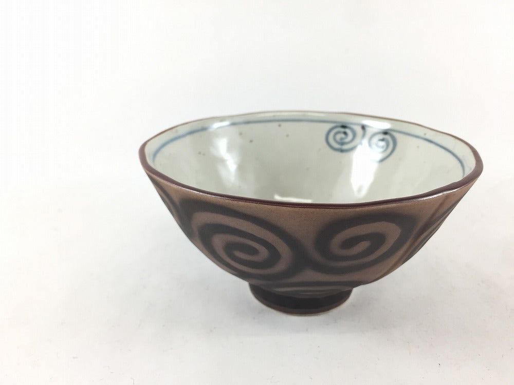 【訳あり品】波佐見焼 11.5cm飯碗 土染唐草【アウトレット】