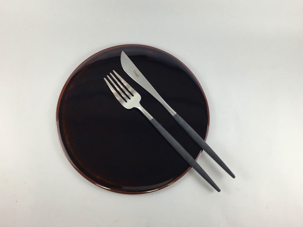 有田焼 原重製陶所 瑞峯窯 フラットプレート 21cm 天目【21cm 中皿 平皿 丸皿 プレート】