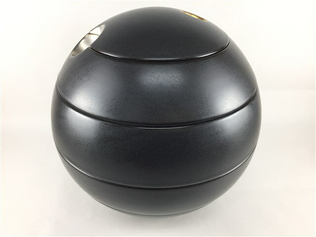 有田焼 李荘窯 玉4段おせち重.黒金銀彩【黒釉薬金銀彩.珠型四段重】【22cm 四段 4段重 重箱 黒色】【玉おせち おせち料理入れ】