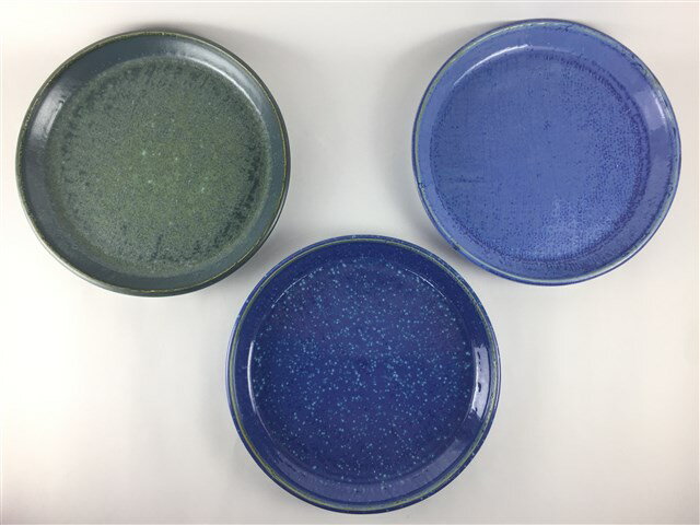 【訳あり品】有田焼 陶悦窯 布目平17cm小皿.(老竹 /空色 /天色)