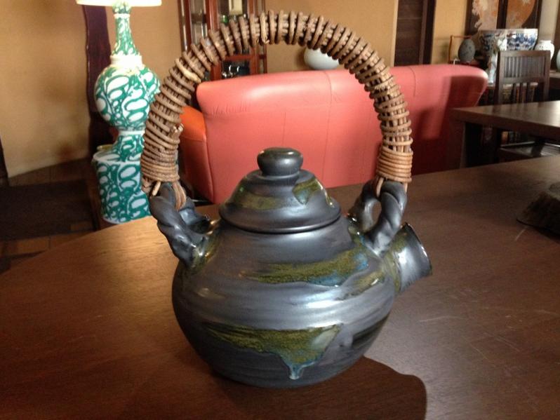 有田焼 正右衛門窯 特大飾り土瓶(織部刷毛流し)【美術品】【土瓶/どびん】