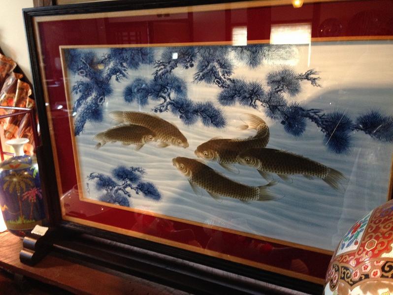 有田焼 神右衛門窯 陶板仕切り(鯉)【美術品】【飾り】【陶板】