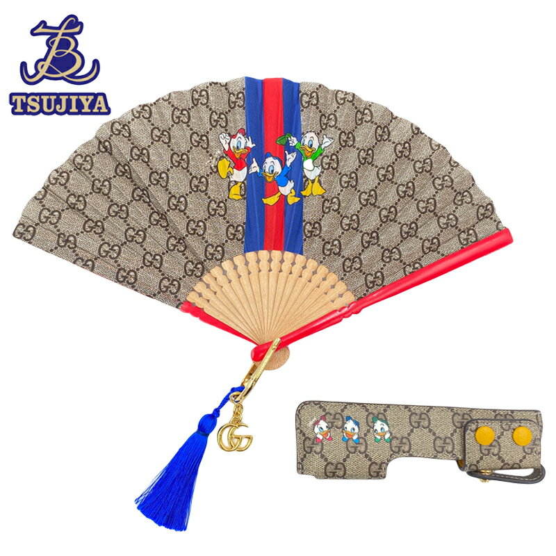 ★ほぼ美品★GUCCI グッチ　ヒューイ・デューイ・ルーイ　扇子　693661　中古A【辻屋質店S0922】【中古】【質屋出品】