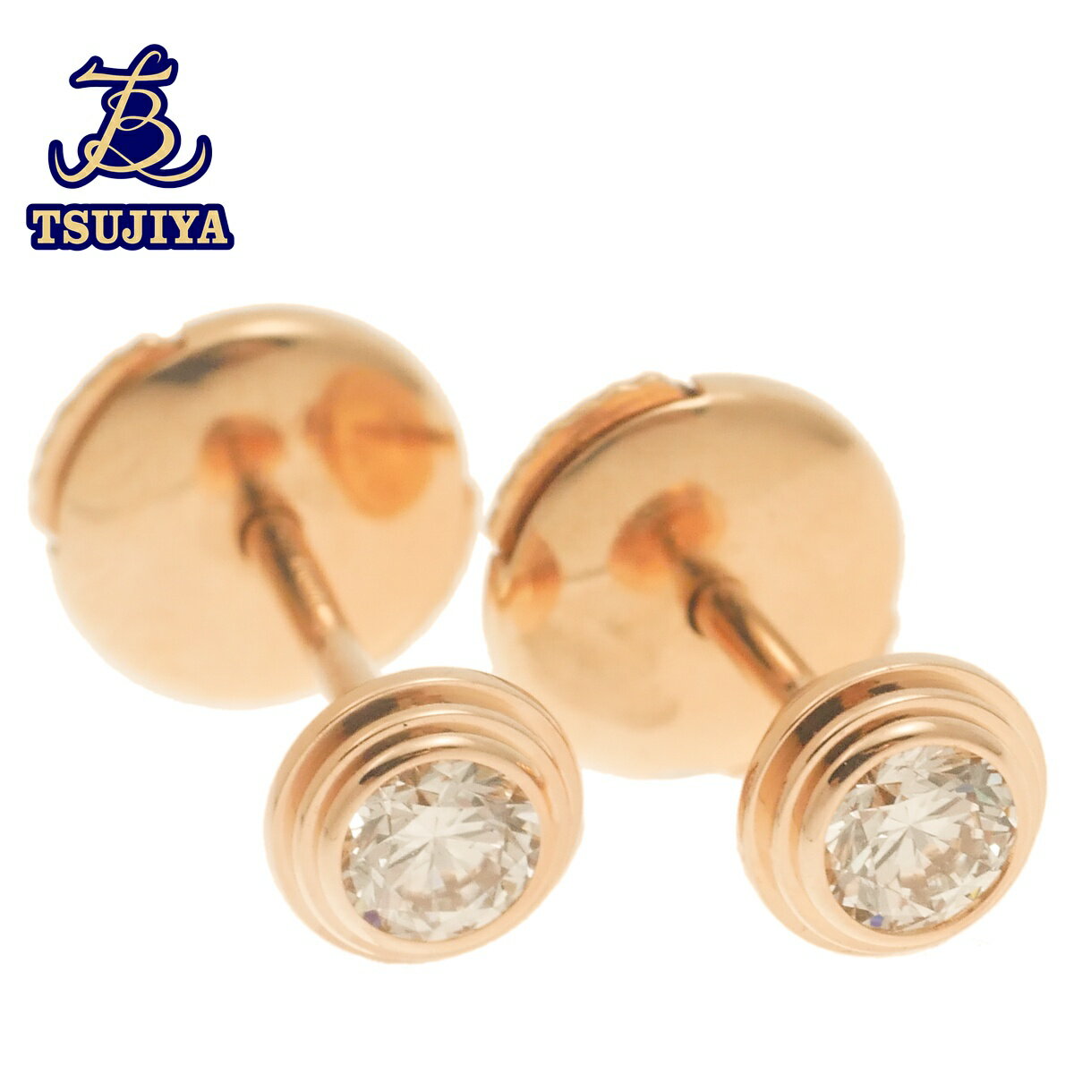 【中古A】【美品】Cartier カルティエダムールSMダイヤピアス Au7504.4mm 1.5g(辻屋質店J2794)(質屋出品)