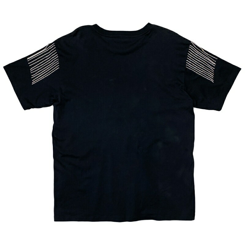 【中古AB】CELINE セリーヌ ラインストーンフリンジ付き ロゴTシャツ メンズ ブラック #L【辻屋質店A3747】【質屋出品】