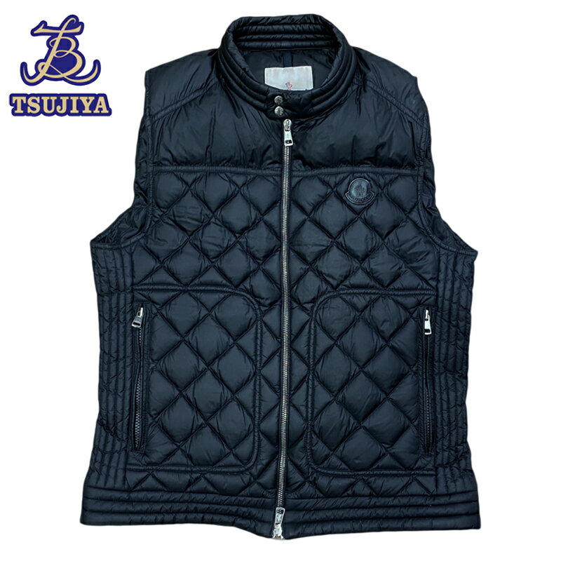 MONCLER モンクレール ダウンベスト ブラック ROD GILET ＃2 中古A【辻屋質店A2652】【中古】【質屋出品】