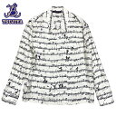 ◆大幅値下げ!◆LouisVuitton ルイヴィトンシルクシャツ音符柄 ライトグレーメンズ Lサイズ中古AB【辻屋質店A2861】【中古】【質屋出品】