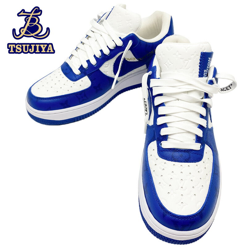 ◆大幅値下げ!★ほぼ美品_限定コラボ★LouisVuitton×NIKE ルイヴィトン×ナイキAIR_Force1 エアフォース11A9V87 スニーカーブルー...