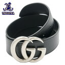 ★ほぼ美品★GUCCI グッチGGマーモント レザーベルト406831 ブラックシルバー金具 サイズ80/32中古A【辻屋質店S0888】【中古】【質屋出品】