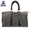 Dior ディオール ボストンバッグ トロッター ネイビー キャンバス シルバー金具 中古B【辻屋質店B2666】【中古】【質屋出品】