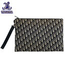 Dior ディオール オブリーク クラッチバッグ ベージュ×ネイビー系 中古AB【辻屋質店B2658】【中古】【質屋出品】