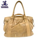 ISSEY_MIYAKE イッセイミヤケ2WAYトートバッグ/ハンドバッグライトブラウン レザー中古AB【辻屋質店B2619】【中古】【質屋出品】