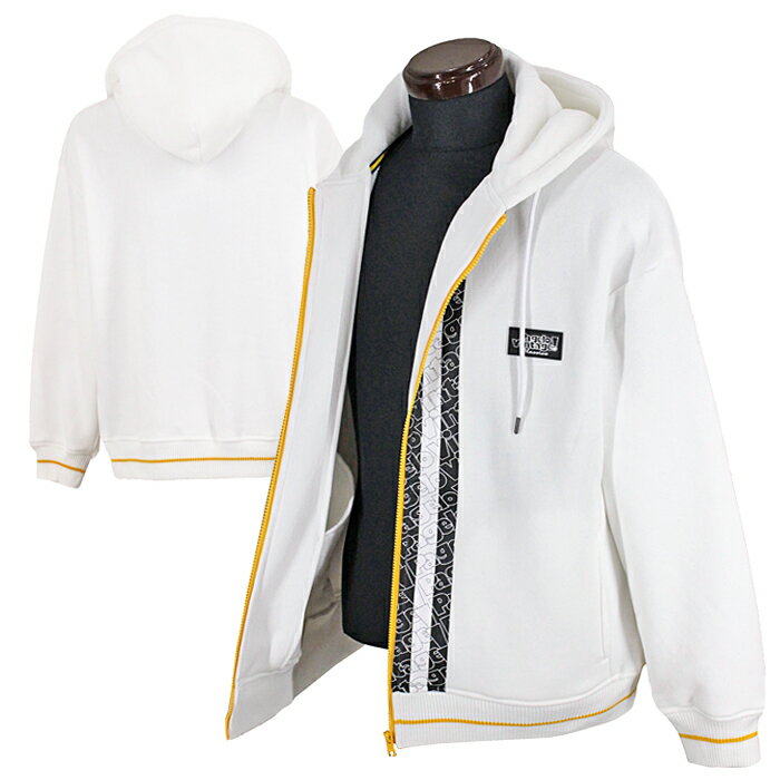 パジェロ_フード付ダンボールニットブルゾン(白)2023秋冬メンズファッションツルタ