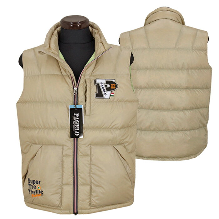 パジェロ_ライトダウンベスト_ベージュ_2025秋冬メンズファッションツルタ(4)