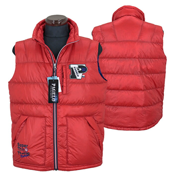 パジェロ_ライトダウンベスト_赤_2025秋冬メンズファッションツルタ