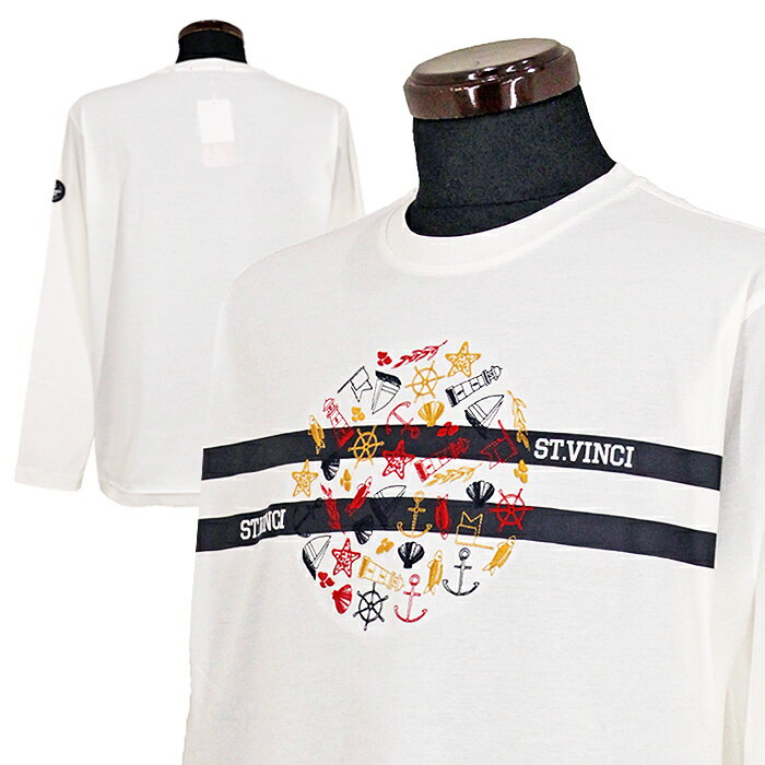 サルバトーレビンチ_長袖丸首Tシャツ（白）2025秋冬■サルバトーレビンチは パジェロ の姉妹ブランドです