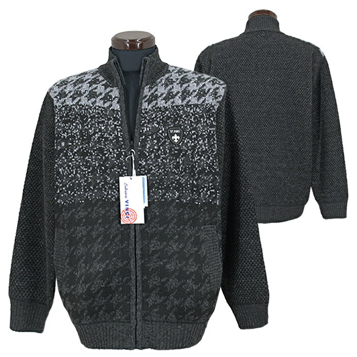 サルバトーレビンチ_ジップアップニットセーター（黒系）2025秋冬■サルバトーレビンチは パジェロ の姉..