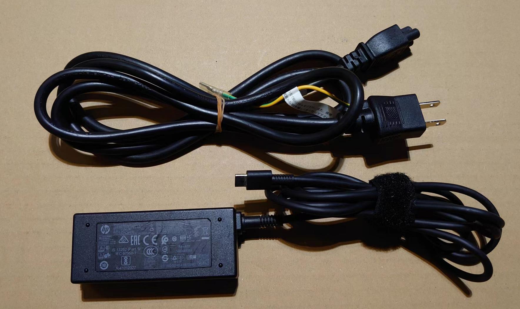 中古品 HP純正 TPN-LA07 TPN-CA01 12V 3A/15V 3A/5V 2A対応 ジャックサイズ：TYPE-C ACアダプター