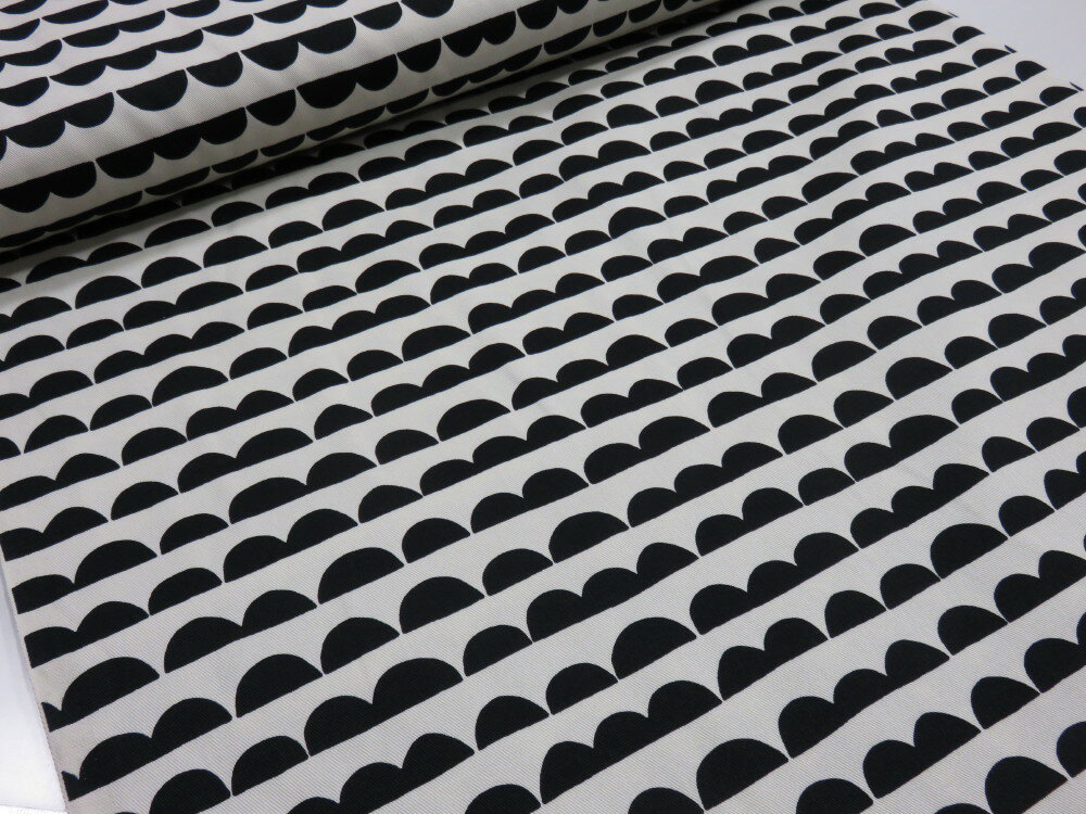 ハーフラウンドボーダー　オフ　ツイル生地【メール便2m可】 コットンこばやし 北欧風 生地 布地 綿 コットン 手作り 手芸 ハンドメイド 入園 入学 男の子 女の子