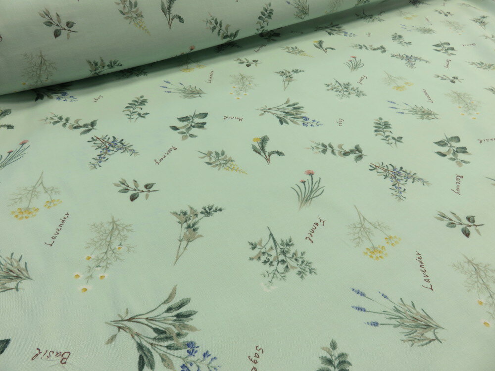 1m単位 アウトレット40% YUWA有輪オリジナル ハーブ ペパーミント シャーティング生地【メール便3m可】..