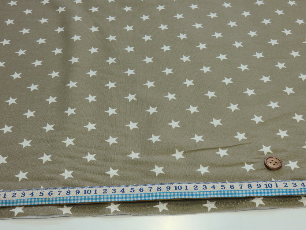 星柄 ベージュ オックス生地 dou【メール便2m可】 宇宙 スター コスモ 星 生地 布地 綿 コットン 手作り 手芸 ハンドメイド 入園 入学
