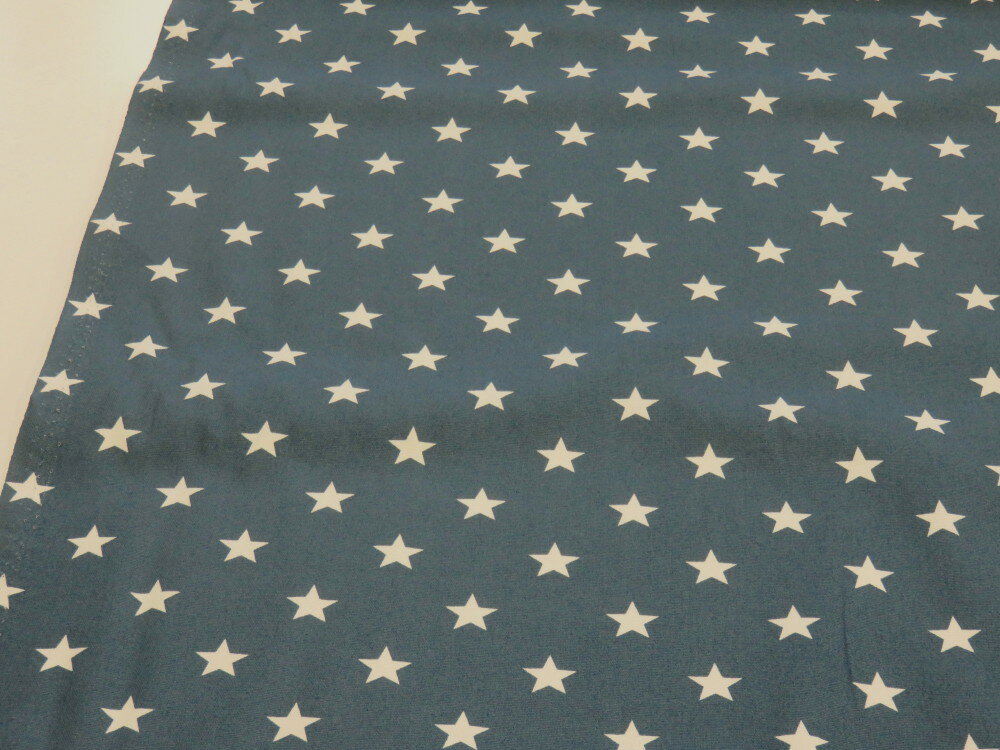 星柄 くすみブルー オックス生地 dou【メール便2m可】 宇宙 スター コスモ 星 生地 布地 綿 コットン 手作り 手芸 ハンドメイド 入園 入学