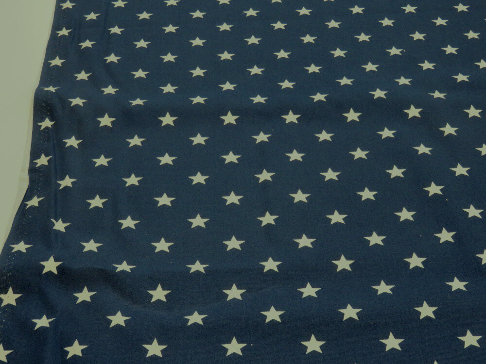 星柄 ネイビー オックス生地 dou【メール便2m可】 宇宙 スター コスモ 星 生地 布地 綿 コットン 手作り 手芸 ハンドメイド 入園 入学