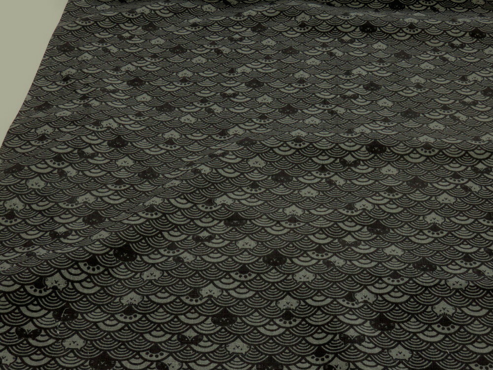 サザンクロス 和柄ドビー 青海波ネコ2 グレー dou【メール便2m可】 キヤット ねこ 猫 アニマル 動物 生地 布地 プリント生地 浴衣 ゆかた 着物 作務衣 よさこい衣装 ステテコ じんべえ