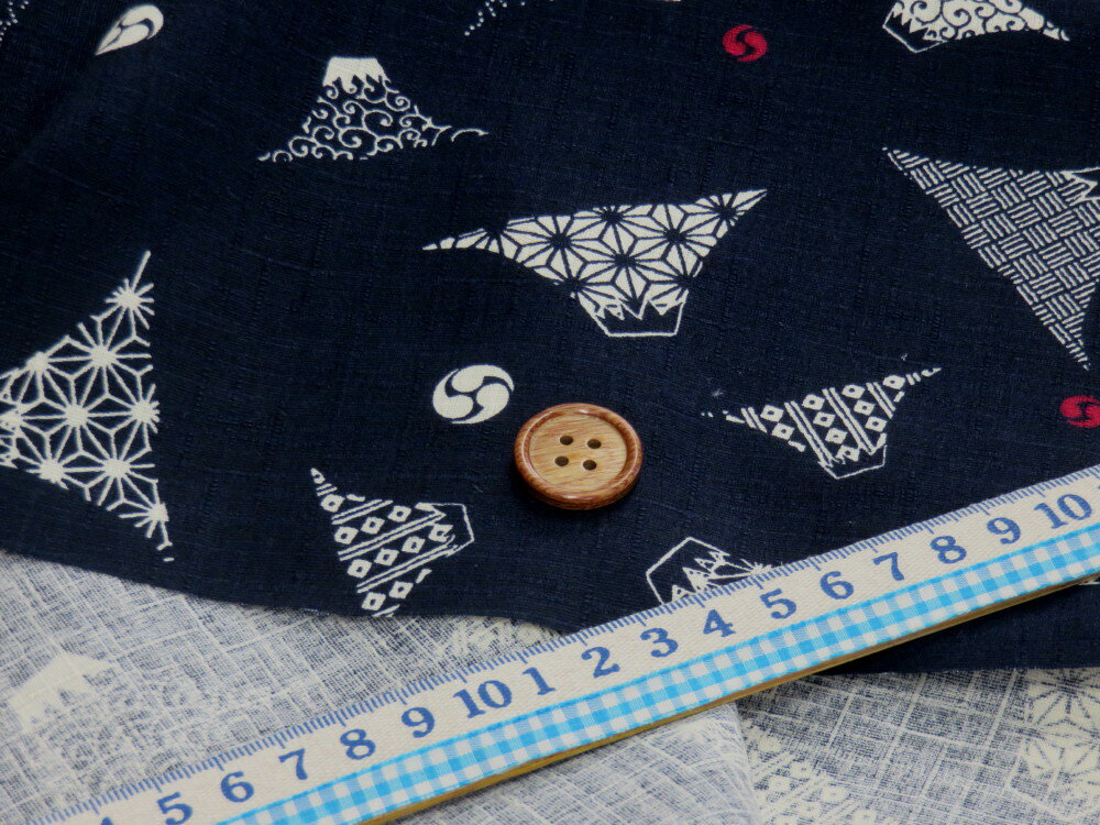 サザンクロス 和柄ドビー 富士山 ネイビー dou　【メール便2m可】 生地 布地 プリント生地 浴衣 ゆかた 着物 作務衣 よさこい衣装 ステテコ じんべえ