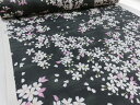サザンクロス 和柄ドビー 桜さくら ぼかし ブラック 【メール便2m可】花柄 生地 布地 プリント生地 浴衣 ゆかた 着物 作務衣 よさこい衣装 ステテコ じんべえ