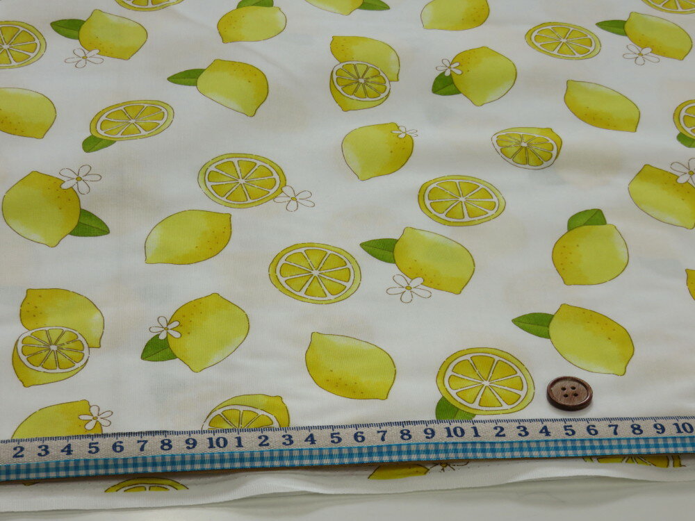 レモン オフ シーチング dou 【メール便3m可】 生地 布地 手芸 プリント生地 綿 コットン 浴衣 ゆかた 着物 作務衣 よさこい衣装 ステテコ じんべえ