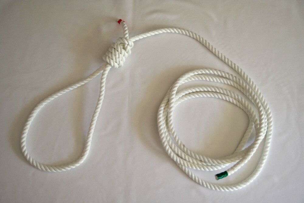 ロープワーク練習用ロープ 12mm×4m　　ハングマンズノット 1